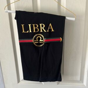 Old Navy Black Libra Tee with Gold Accents